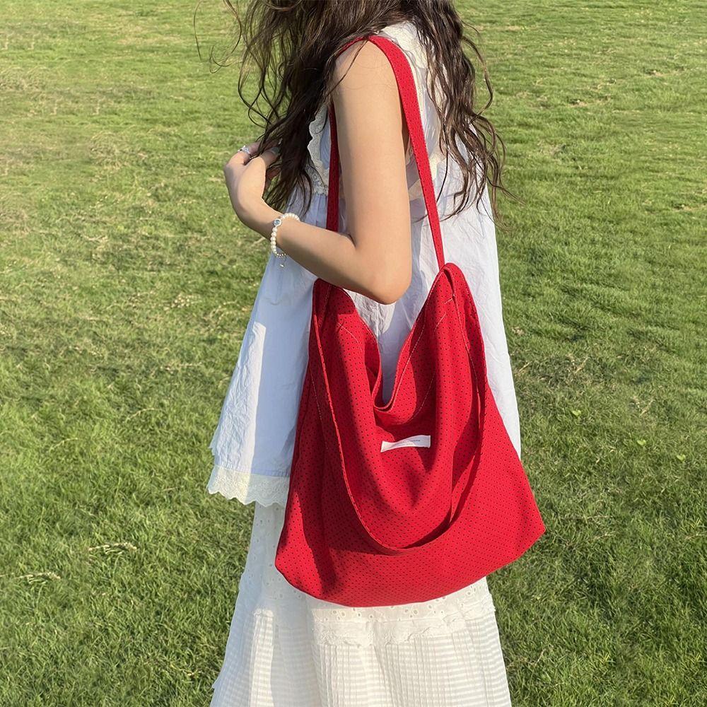 

Vitality Girl Shoulder Bag Red Polka Dot Handbag New Messenger Bag