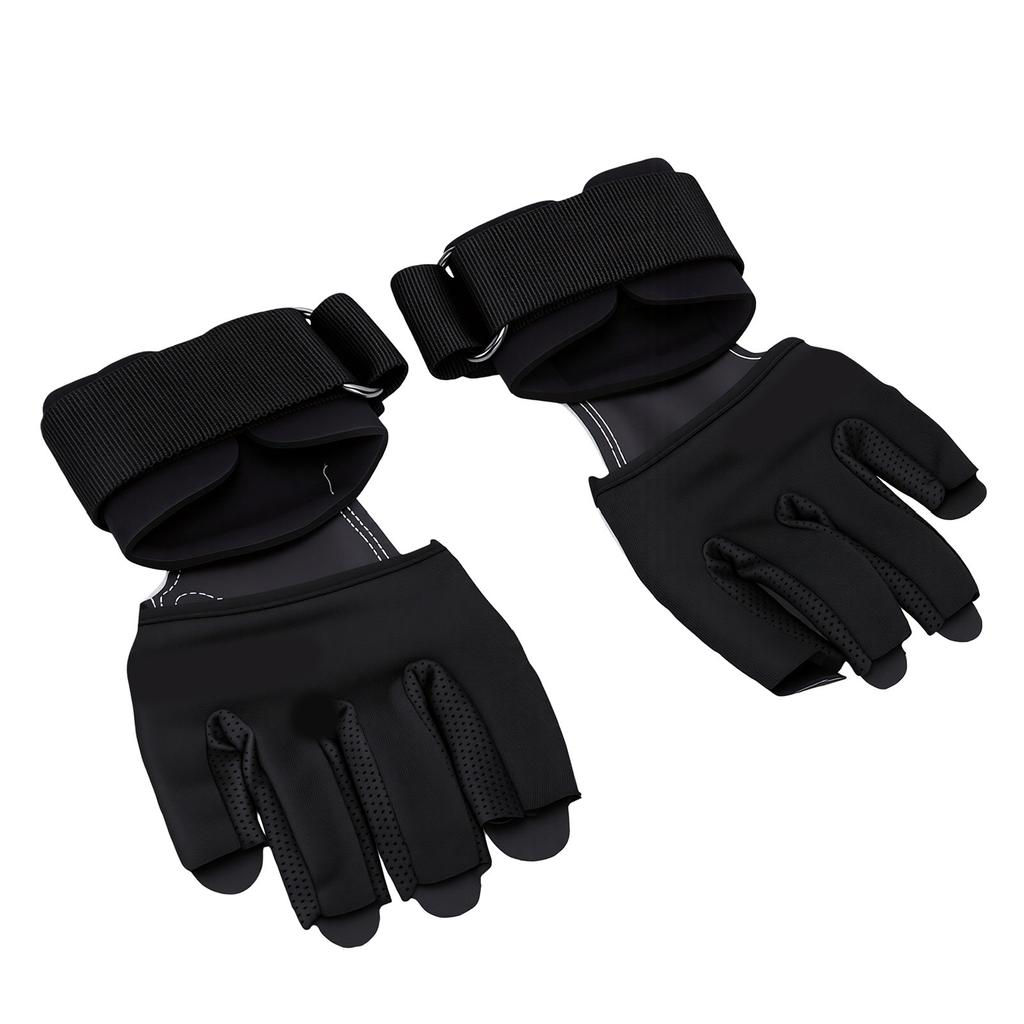 Cowhide Padded Gloves Half Finger Air Cushion Breathable Mesh Back Adjustable Wrist Wrap Fitness Gloves