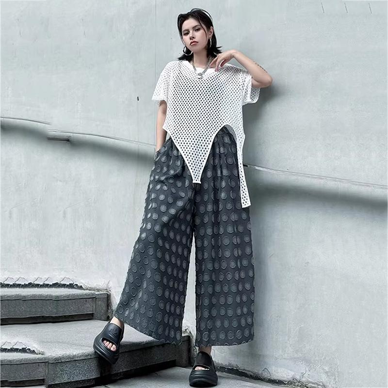 XITAO Dot Patchwork Contrast Color Print Pants HQQ2515