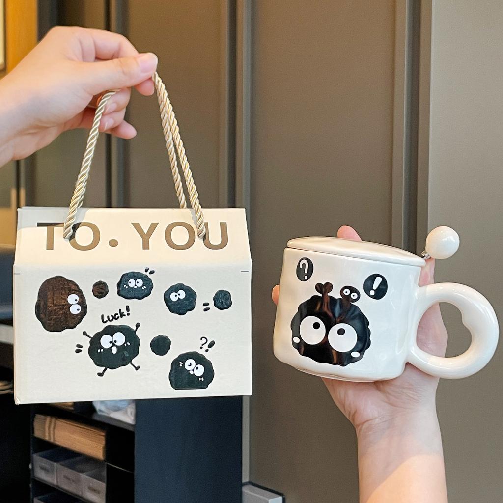 Souvenir Girls Cute Ceramic Mug with Lid Couple Water Cup Creative Practical Mug Men's Coffee Mug Gift