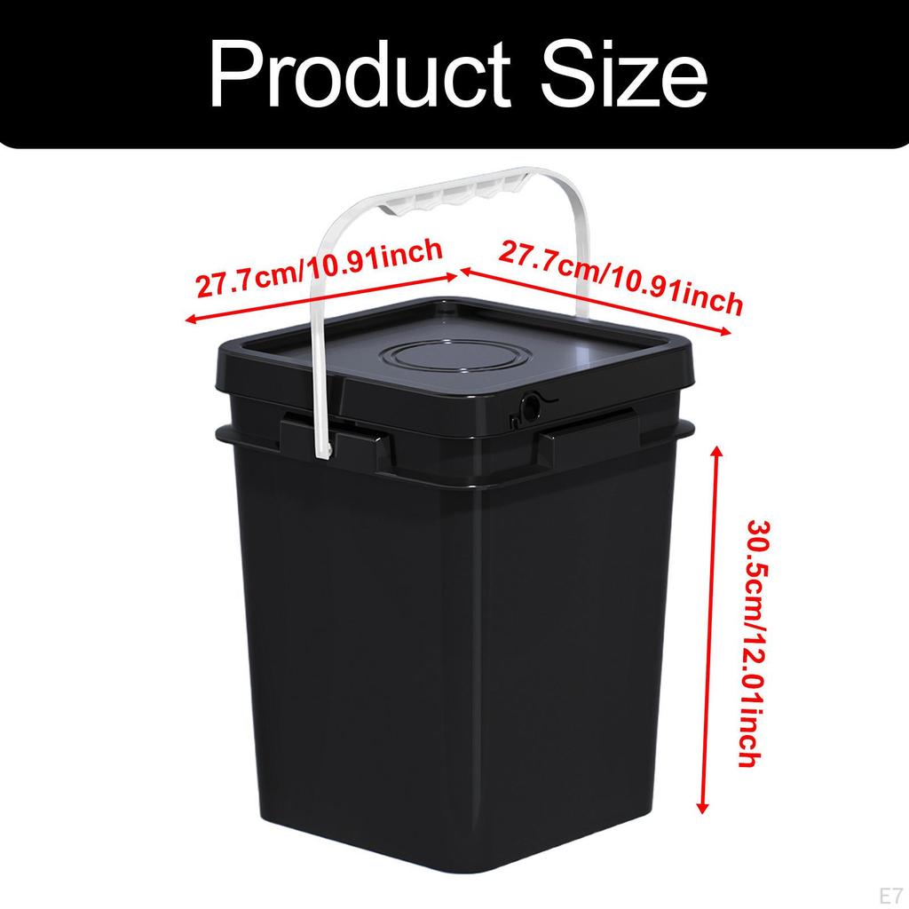 Empty Stackable Square Pail with Lid, Useful in Industrial Settings and Beyond