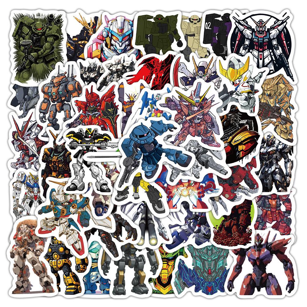 60Pcs Gundam Cartoon Graffiti Stickers Waterproof Diy Decals For Phone Laptop Ipad Luggage Notebook Skateboard Thermos Decor
