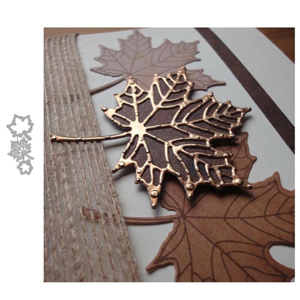 New 3pcs Maple Leaf Metal Cutting Dies Stencil Scrapbooking Card Embossing DIY