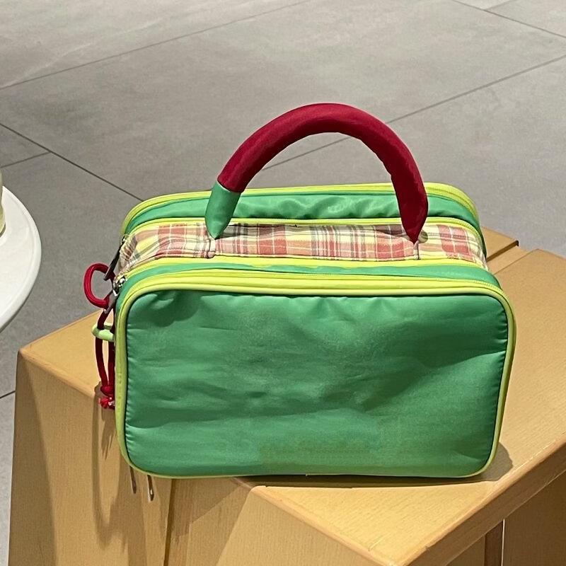 MDNG Plaid Compartmented Cosmetic Travel Bag