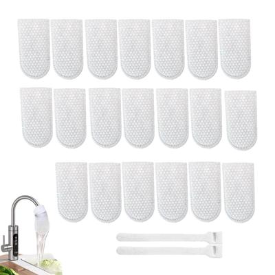Universele Kraanfilter Katoenen Zakjes Vervanging 20 Stuks met 2 Magische Bandjes voor Keukenkraan Waterzuiveraar Compatibel met de Meeste Standaard Kranen