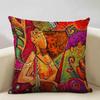 Portrait Oil Painting Cushion Cover African National Style Living Room Sofa Art Decoration Pillow Bedding 45x45cm Cover Pillows