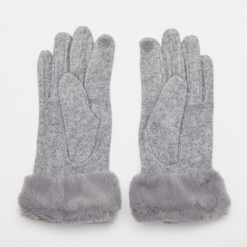 Wool Gloves with Faux Fur Woman GERARD PASQUIER