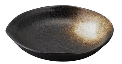 Tableware East Medium Plate 17cm Black Bizen Katakuchi Kushime Japanese Tableware