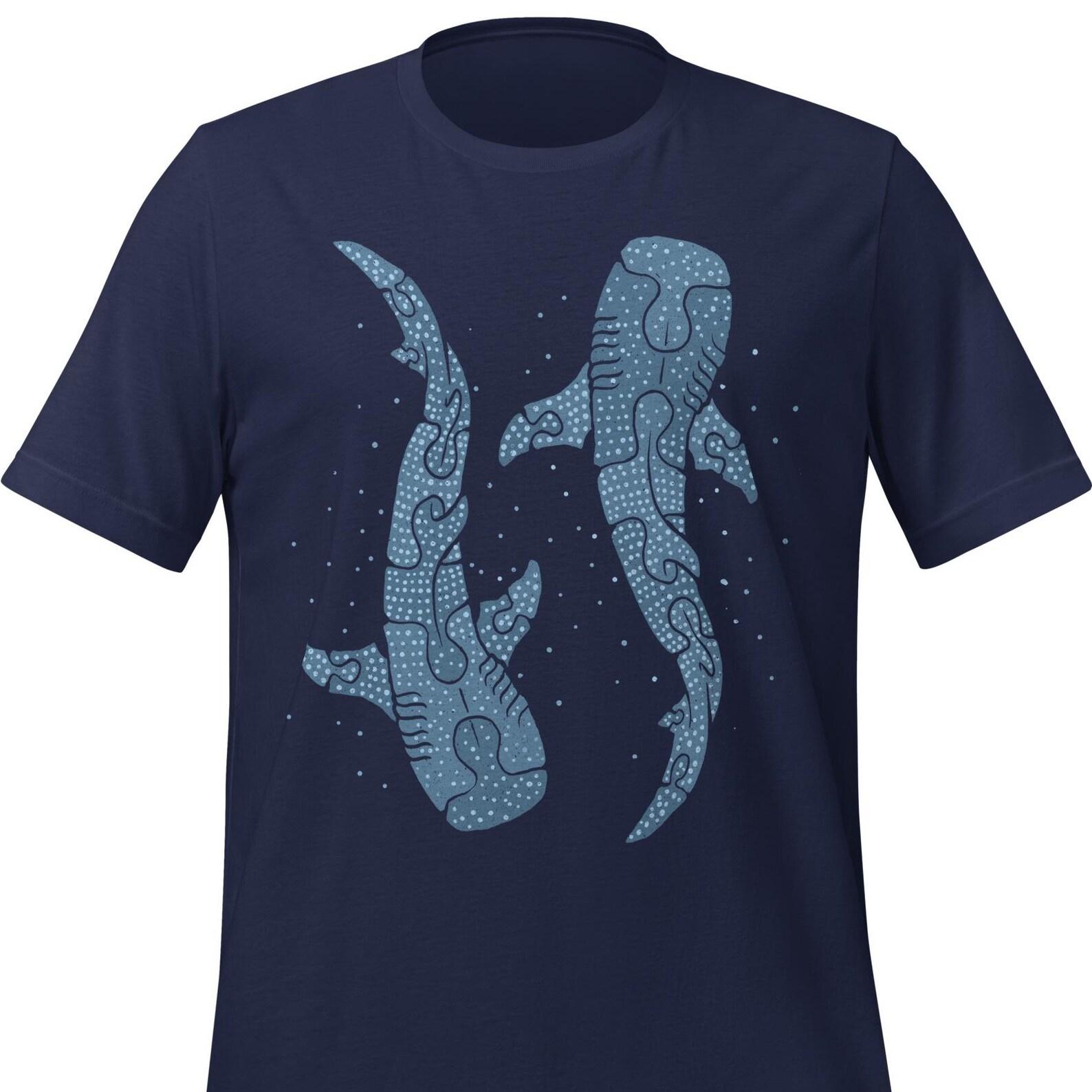 Whale Shark T-Shirt, Puzzle Graphic Tee, Ocean Art 4XL