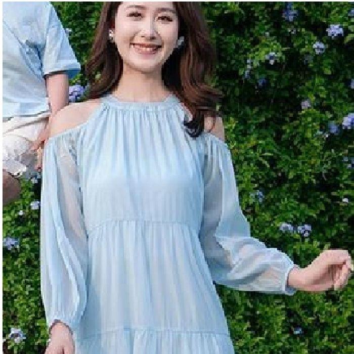 Seaside Vacation Dress Women's Summer New Sweet Gentle Wind French Temperament Beautiful Off-the-shoulder Beach Dress