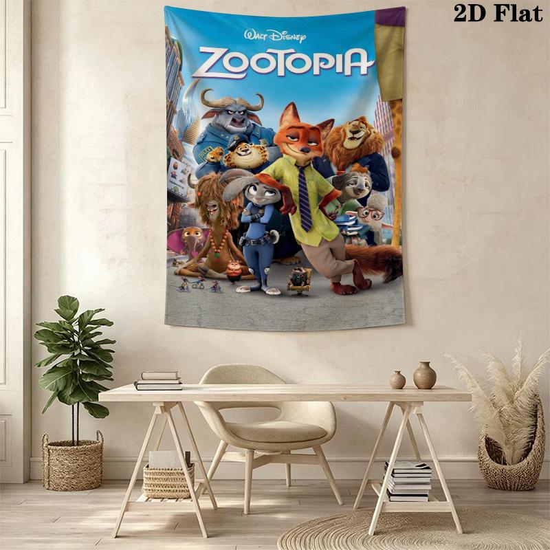 Zootopia Adventure Wall Tapestry Fashion Print Background Cloth Home Decor Atmospheric Background Cloth Work Of Art