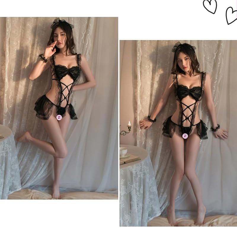 [Najiny] cosplay clothes maid clothes sexy costume sexy all in one lace ladies uniform disguise Popularity Radical (black)