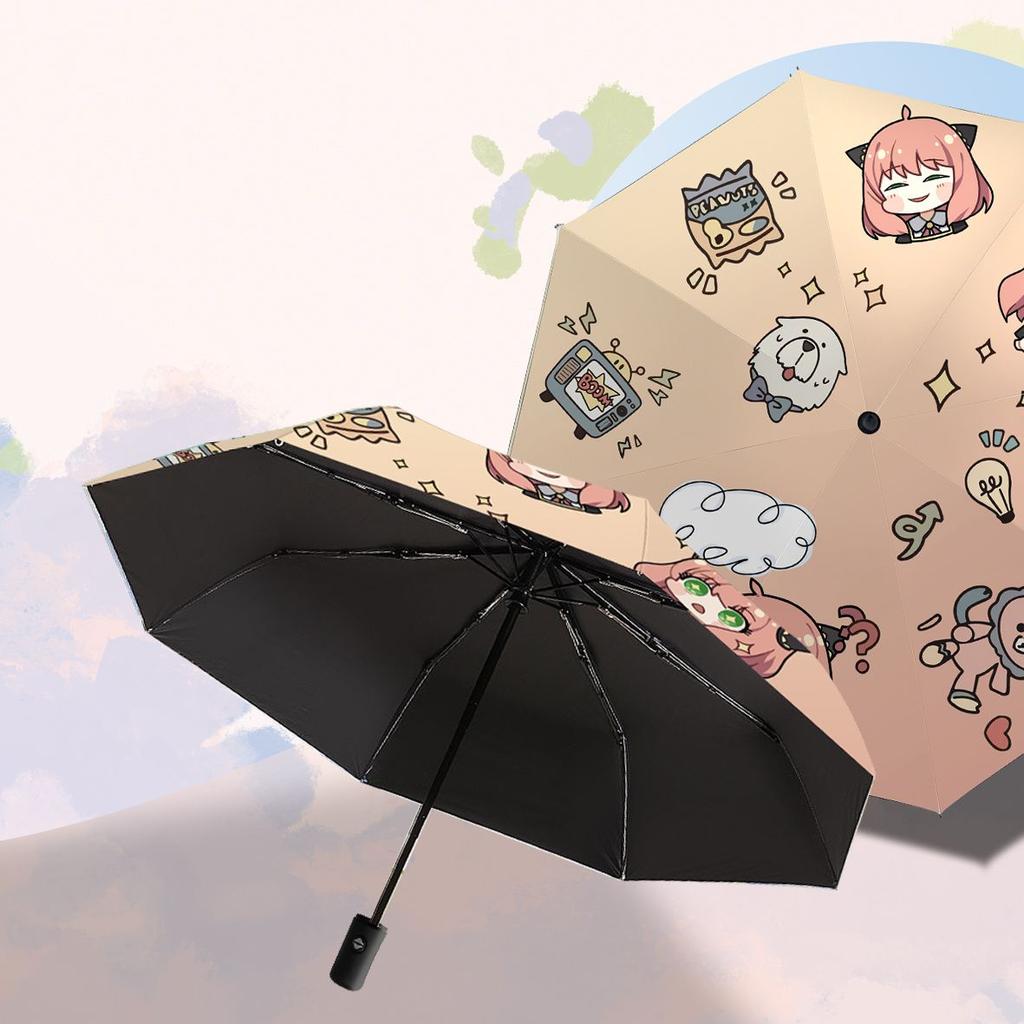 Ania SPY×FAMILY Peripheral Umbrella Cartoon Anime Student Sunny and Rainy Folding Dual-purpose Sunscreen Umbrella Girls Gift