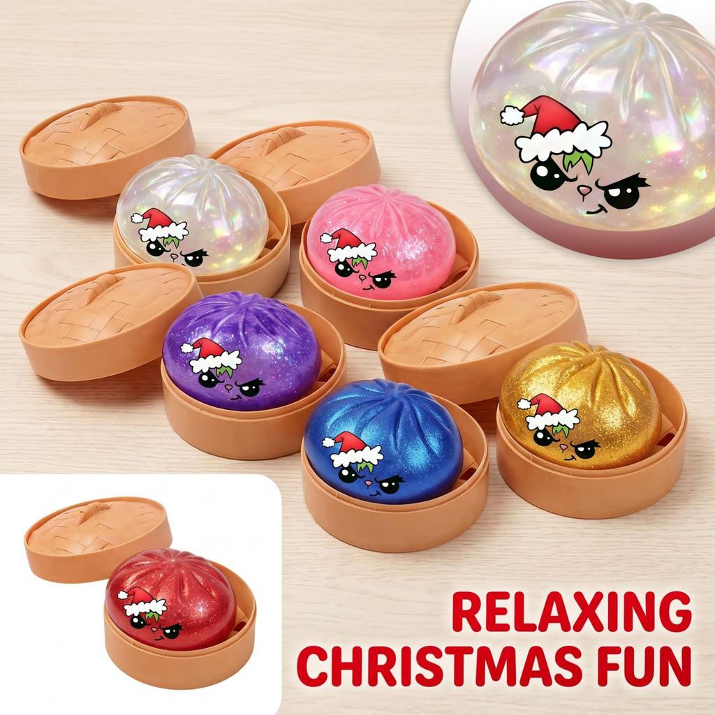 Christmas Toy Slow Rising Bun-Shaped Stress Toys for Kids and Adults Fun