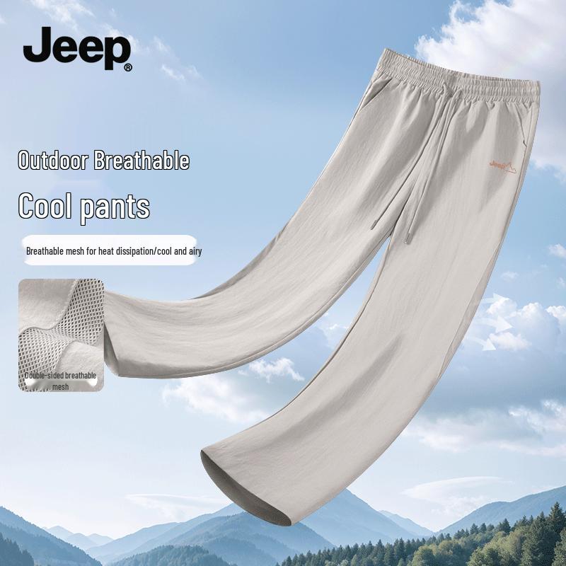 JEEP Men s 2026 Summer Lightweight Breathable Side Mesh Casual Sports Pants 4XL