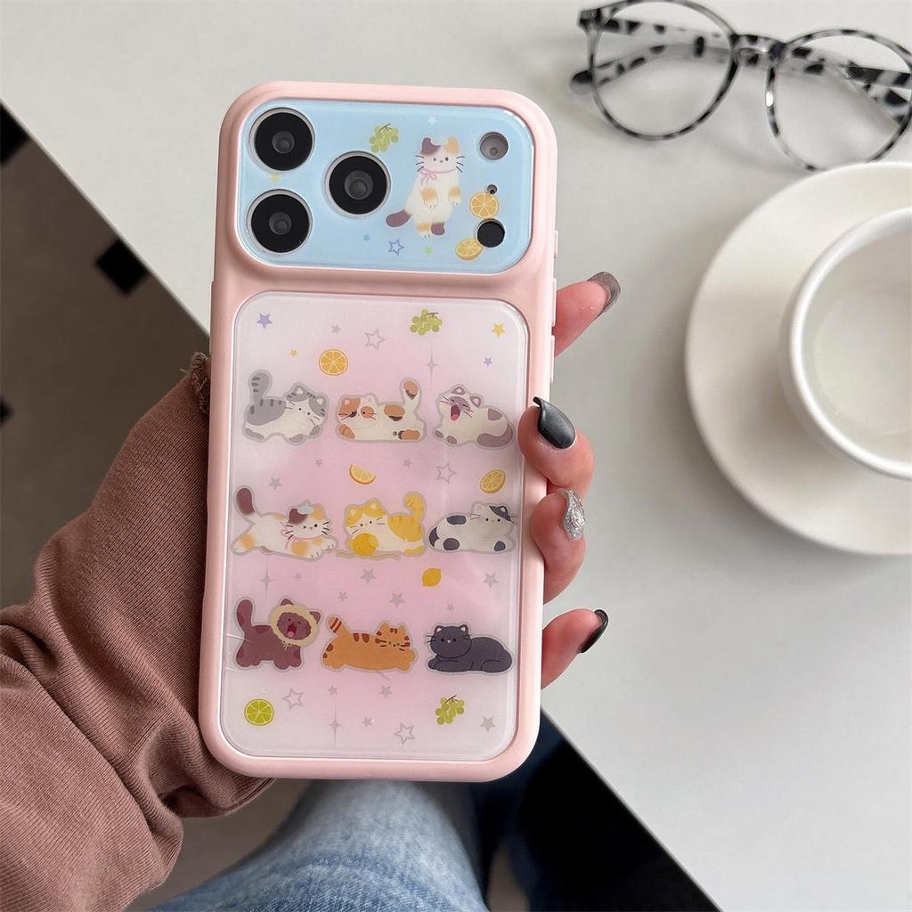 Cartoon Kitten iPhone 15/Pro Max Anti-Fall Case