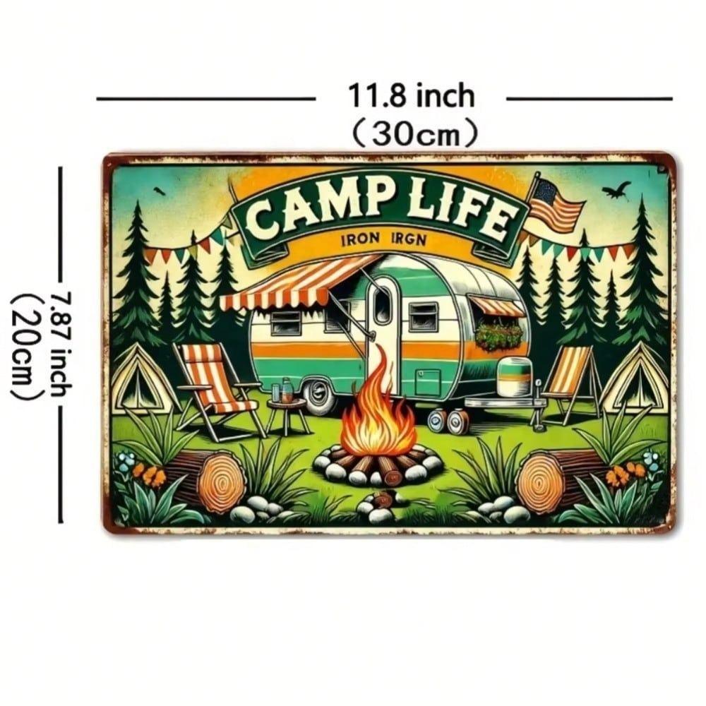 Vintage Retro Camping Nature Wall Art Canvas Print For Cafe Bar Home Decor