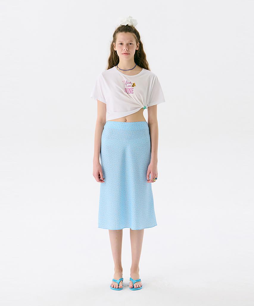 Jun Jun Space Midi Flare Skirt_Light Blue