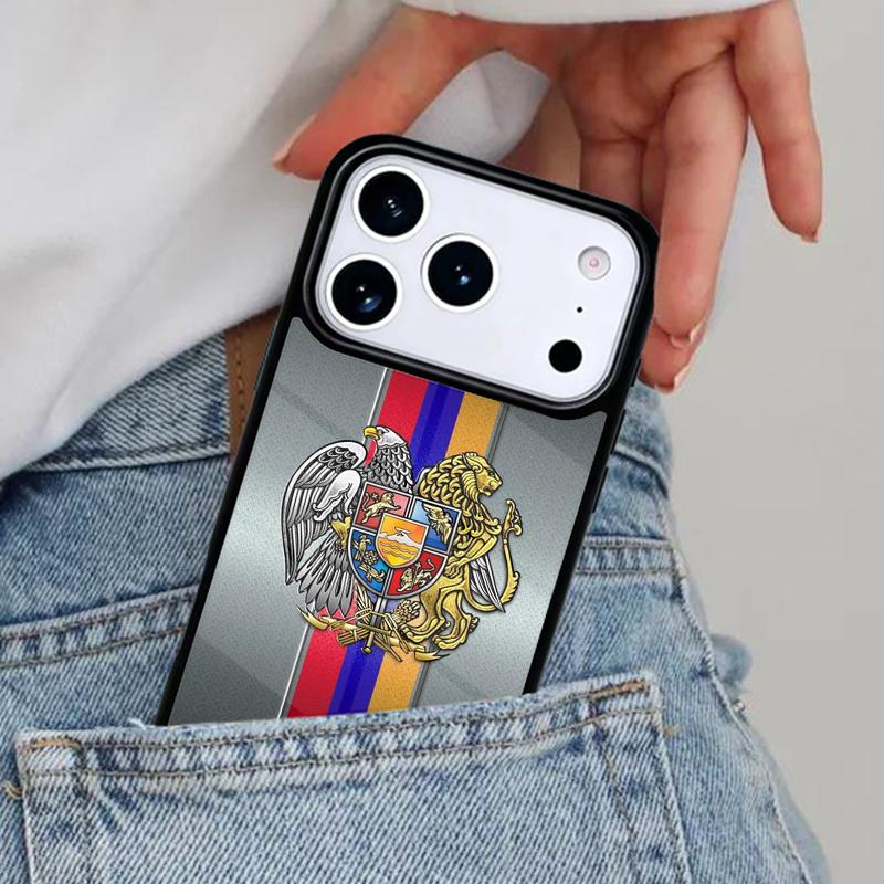 Armenische Flagge Schutzhülle für iPhone 16e 15 14 13 12 17 Pro Max Plus Air 17pro Hülle Coque