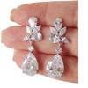 Huaya Sweet Pear-Shaped Teardrop Zircon Bridal Earrings for Weddings and Parties.