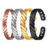 Eco-Friendly Alloy Magnetic Couple Bracelets Openable Striped Fashion Jewelry Geometric Shape Unisex Vintage Style Handwear