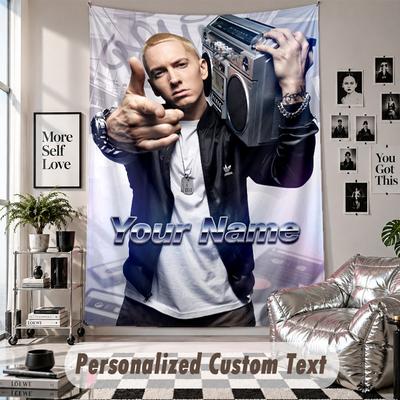 Wandbehang mit individuellem Namen & Text, Eminem Dekorationstuch für Schlafzimmer