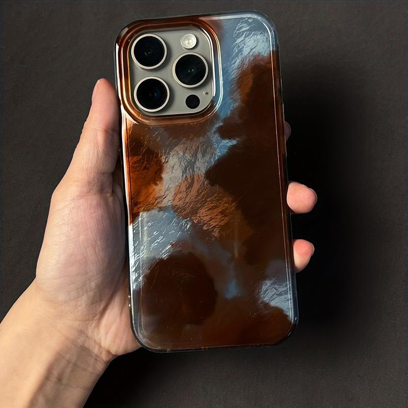 

Autumn Winter Vintage Coffee Blend Brown Print Phone Case For iPhone 17 16 15 14 13 12 11 Pro Max XS X XR 7 8 Plus 16E Air Cover iPhone17 Pro