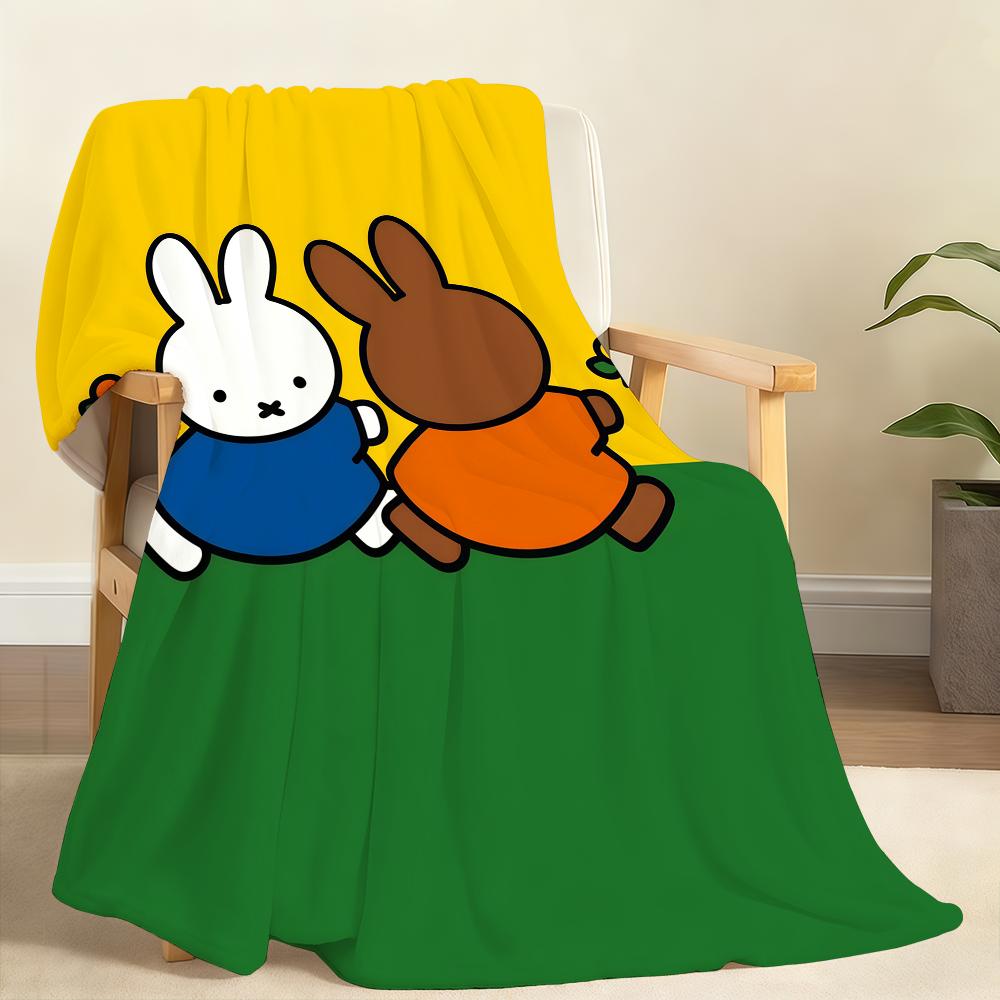 

Kawaii M-Miffy and Her Friends Blanket Soft Throw Blanket for Home Bedroom Bed Sofa Picnic Travel Office Rest Cover Blanket Gift 150x200cm