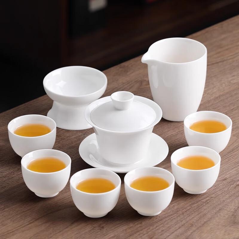 Luxury White Porcelain Kung Fu Tea Set