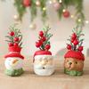 Christmas Desktop Decorations Suit Resin Santa Claus Snowman Holiday Decorations Artificial Flower Bonsai Atmosphere Ornaments