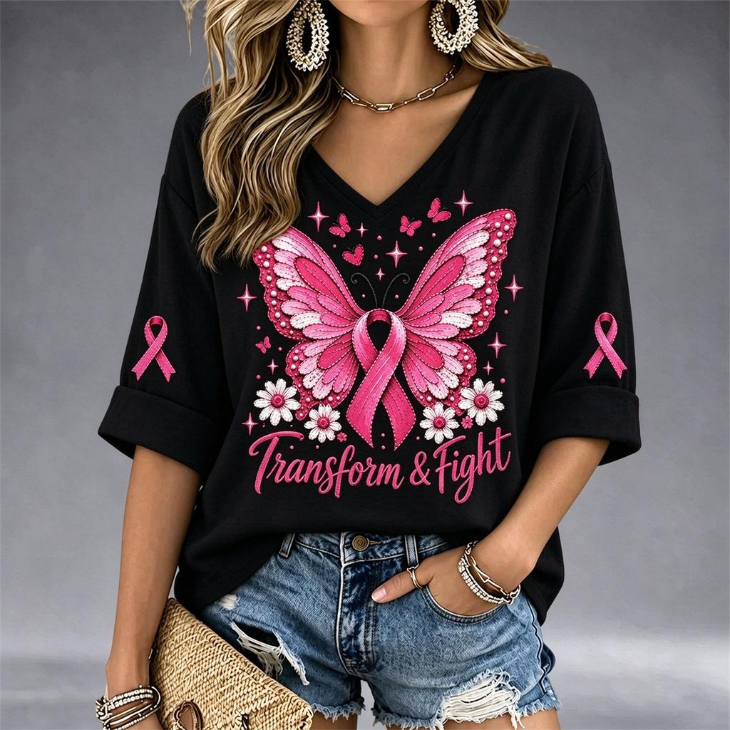 Women's Casual Neck Short Sleeve Graphic Print T-Shirt for Everyday Wear and Outings