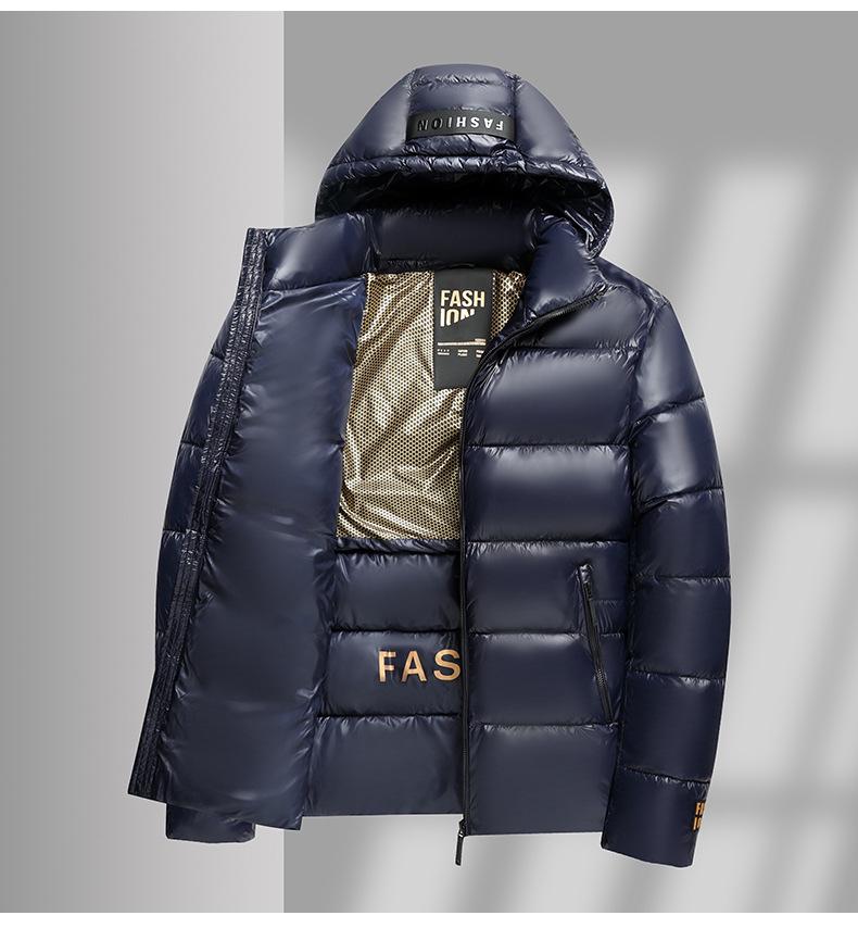 Men's Trendy Black Gold Thickened Graphene Cotton Puffer Jacket - Winter Business Casual Coat