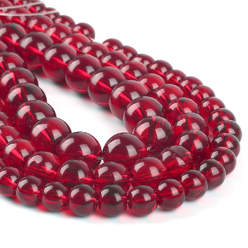 Red Quartz Onyx Stone Cinnabar Beads 15"Strand Smooth Loose Spacer Beads 4/6/8/10/12mm for Jewelry Making DIY Bracelets Accessories