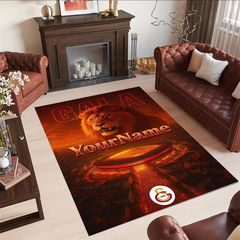 Galatasaray Customize Text Carpet Design For Game Room Hallway Playrooms Outdoor Antislip Rug Decorate Offices