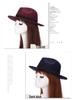 Zhen Yueqi Unisex Korean Style Jazz Fedora Hat, Wool-Blend, Wide Brim, Autumn/Winter.