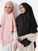1pc Double Layered Chiffon Ready To Wear Instant Hijabs Solid Headscarf Foulard Femme Musulman Shawl Wrap Bandana