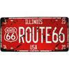 UOOPAI Illinois Route 66 USA Metal Sign Retro Vintage Auto License Plate, Embossed Tag Size 6" X 12"