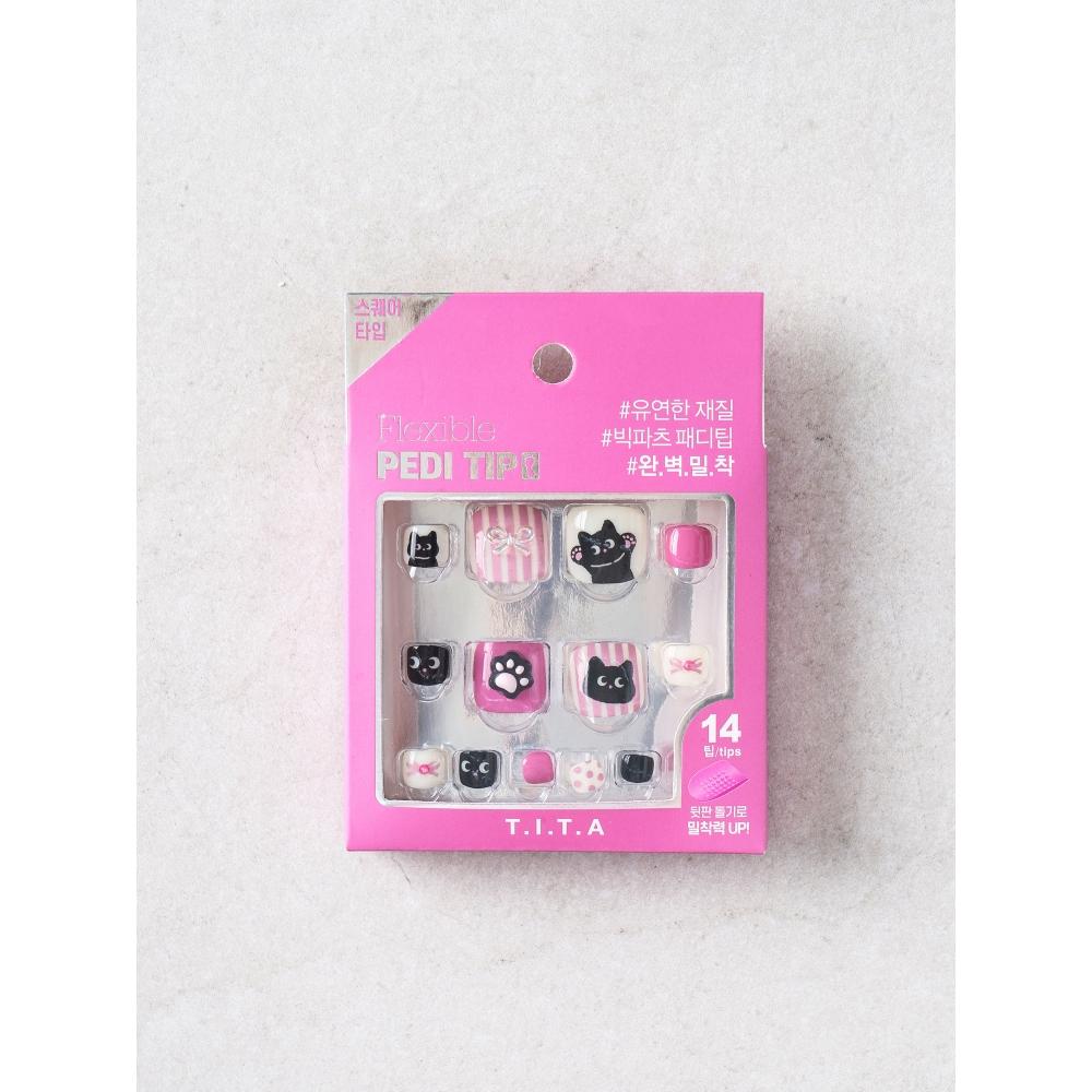 

Daiso Titapress Педикюрные типсы 14 шт. Розовые