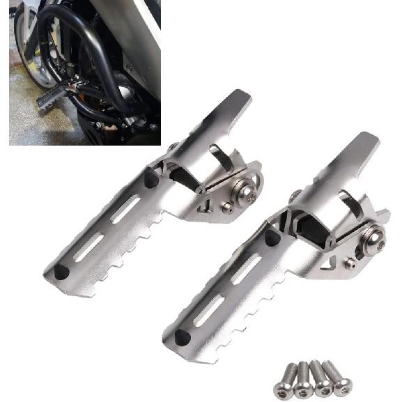 

25mm / 1 22-25mm Motorcycle Highway Front Footpegs Foot Pegs Folding Footrests Clamps Engine Guard Crash Bars Mount For BMW R1250GS R1200GS adv срібний