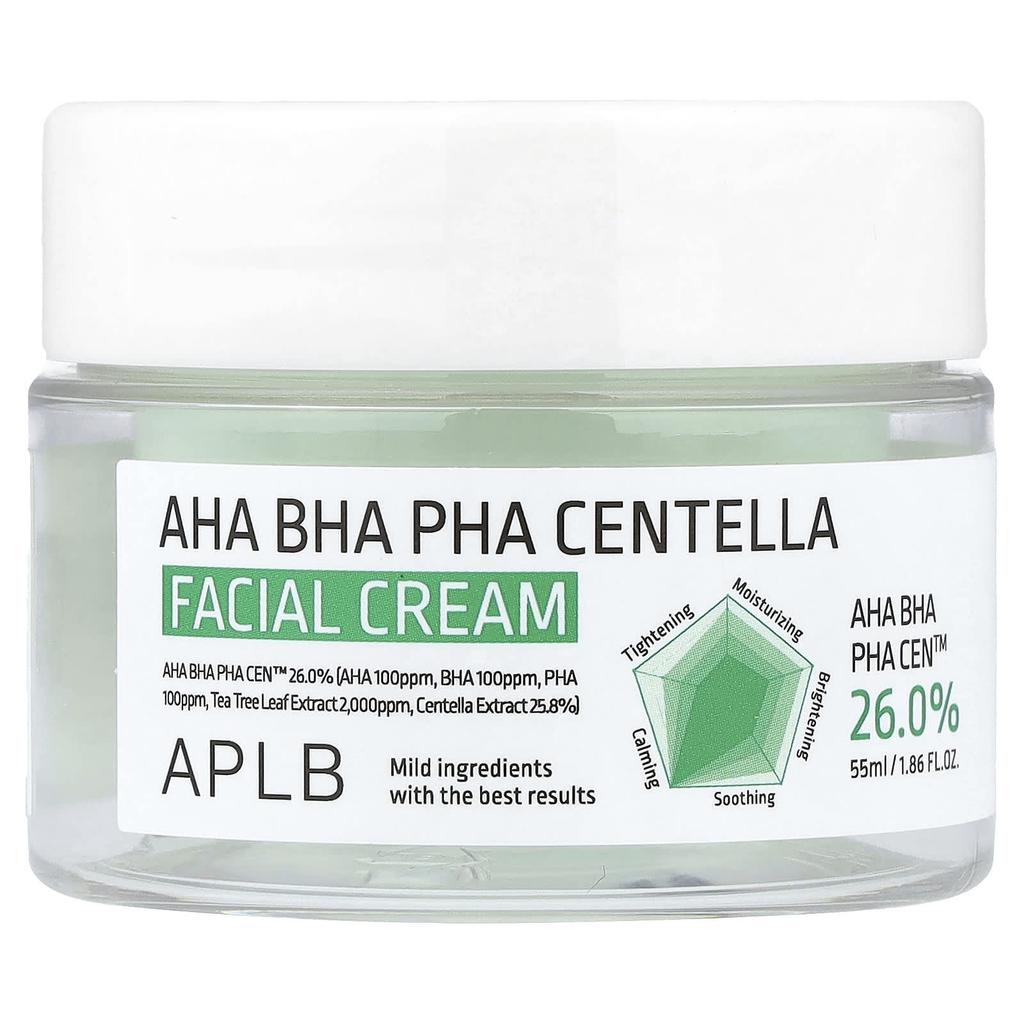 APLB AHA BHA PHA Centella Facial Cream, 55ml (1.86 Fl Oz)