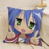 Anime Lucky Star Pillow Case Natural Linen DoubleSided Printing Sofa Home Decor Cushion Cover