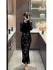 Black Velvet Cheongsam Dress for Women - Young, Trendy Autumn/Winter Style
