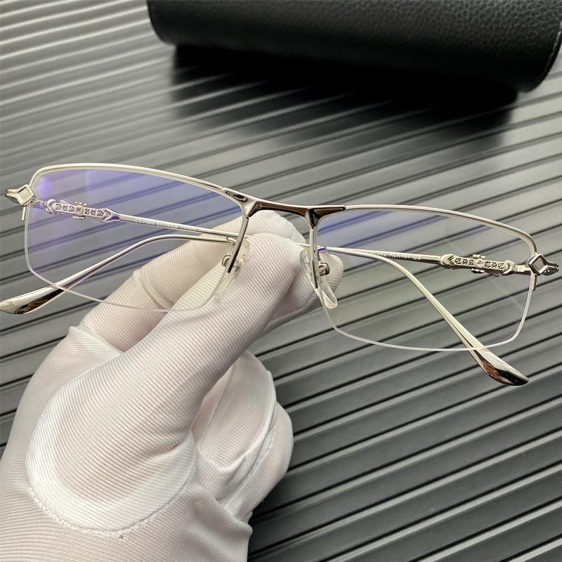

Croxin Blue Light Glasses Temperament Ultra-Light Half-Frame Business Men S And Women S Glasses Can Be Matched With Myopia Glasses Frames 0 degrees anti-blue light