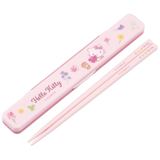 Skater Chopsticks and Chopstick Case Set, Hello Kitty Flower Wreath, Sanrio, 18cm, Antibacterial, Fo B0CLTK7RKK