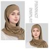 Muslim Fashion Solid Color Criss-Cross Head Wrap with Integrated Sandproof Scarf