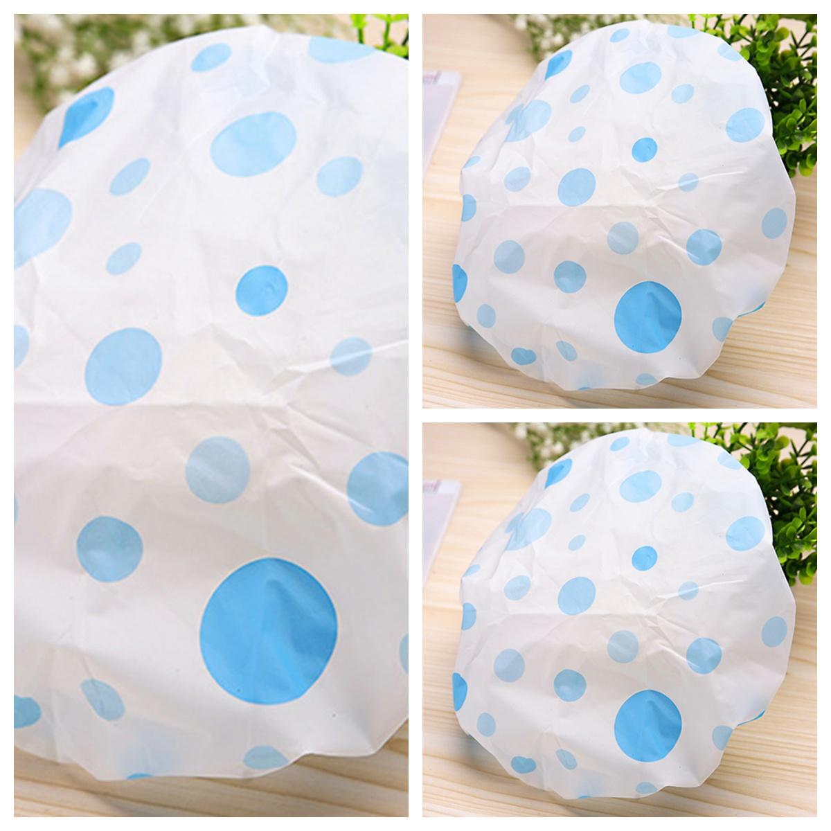 

Водонепроницаемая прозрачная шапочка для душа для ванной с узором точки, предметы для ванной комнаты 3pc синий