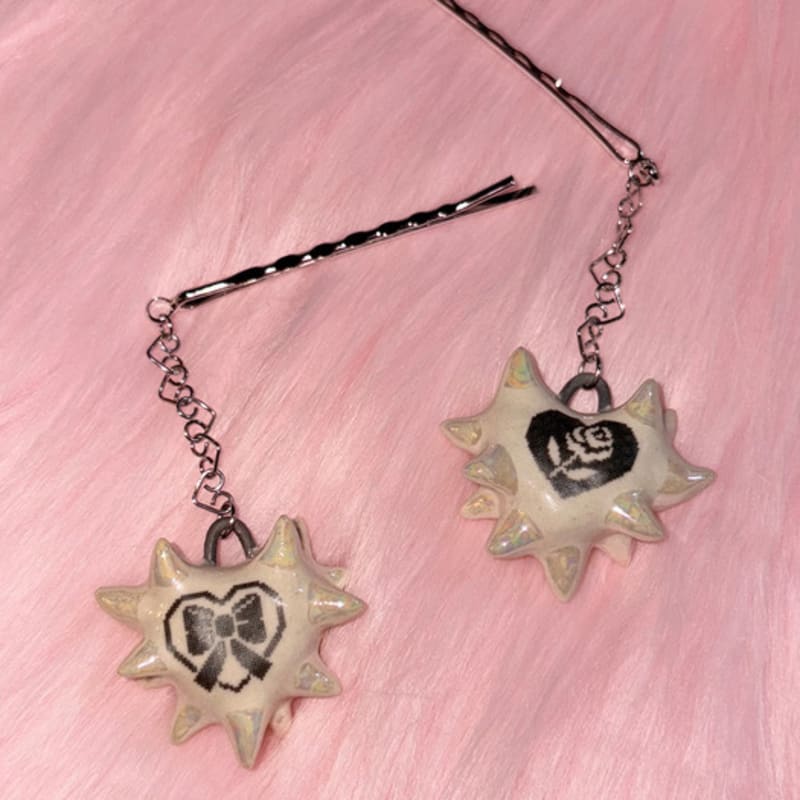 Fakiii Fakiii x SUGASCOOP Heart Spark Drop Hair-pin