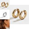 Elegant Minimalist Copper Hoop Earrings For Women Geometric Design Fashion Street Style