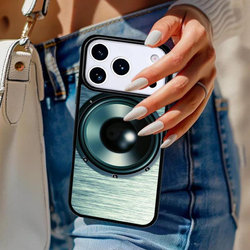 Massive Music Speakers Soft Phone Case For iPhone 17 Air 14 15 13 12 Max Cover For Apple 16e 11 Pro Max Plus Coque