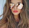 Gun Pink Silver Mirror Oversized Sunglasses Designer Pilot Shades for Women Men Top Fashion Eyewear